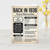 Carte Back in 1936, 90th Birthday Card, Custom Name (Fleur jaune)