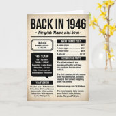 Carte Back in 1946, 80th Birthday Card, Custom Name (Fleur jaune)