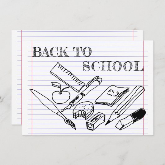 Carte Back to school (Devant / Derrière)