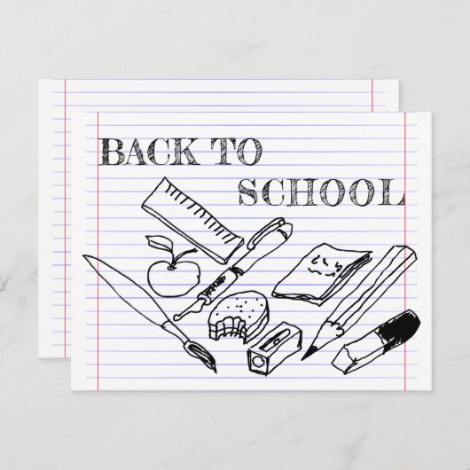 Carte Back to school (Devant / Derrière)