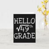 Carte Back To School 7th Grade Square Root Of 49 Math Ki (Fleur jaune)