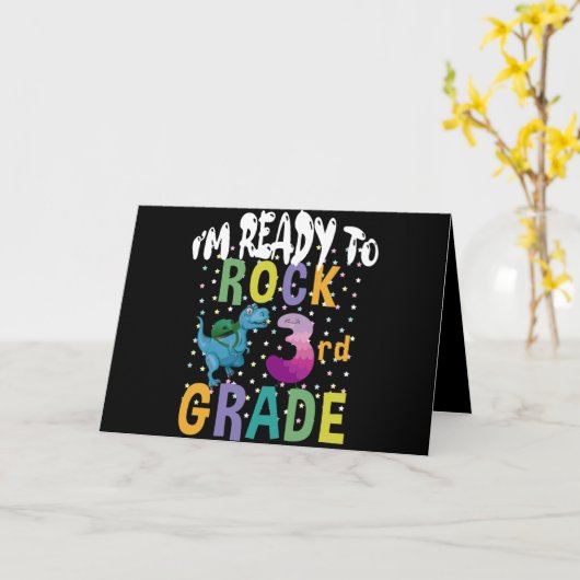Carte Back to School I'm Ready To Crush 3Grade Dino (Fleur jaune)