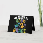 Carte Back to School I'm Ready To Rock 2nd Grade Dino (Devant)