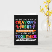 Carte Back to School Teacher We Are Like A Box Of Crayon (Fleur jaune)