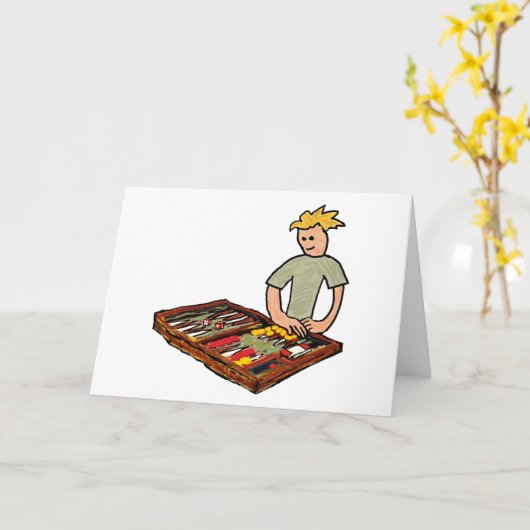Carte Backgammon (Fleur jaune)