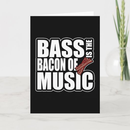 Carte Bacon de musique basse guitariste basse guitare (Devant)