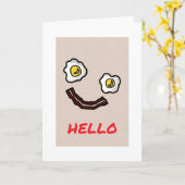 CARTE BACON ET OEUFS ANNIVERSAIRE PETIT DÉJEUNER HUMOUR (Fleur jaune)