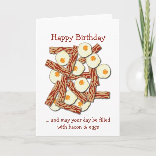 Carte Bacon et oeufs Joyeux anniversaire (Devant)