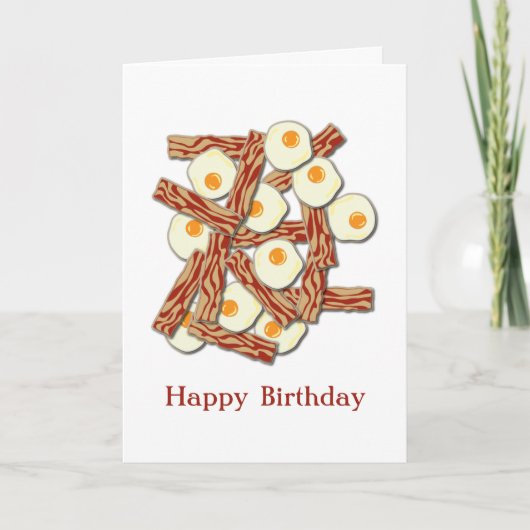 Carte Bacon et oeufs Joyeux anniversaire (Devant)