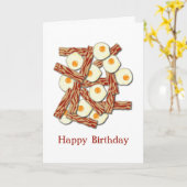 Carte Bacon et oeufs Joyeux anniversaire (Fleur jaune)