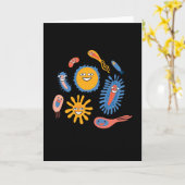 Carte Bactérie amusante Microbiologie Chimie (Fleur jaune)