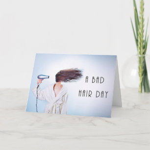 Carte Bad Hair Day Joyeux Anniversaire Drôle Coiffeur