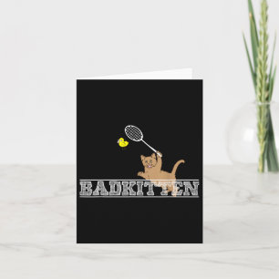Carte Bad Kitten Funny Badminton Amoureux de les chats P