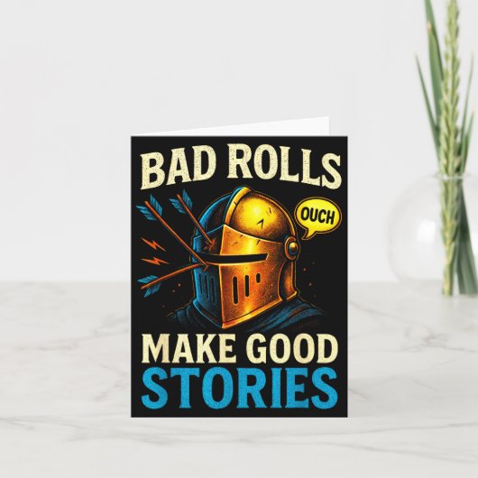 Carte Bad Rolls Make Good Stories - Rpg Gaming Fun  (Devant)