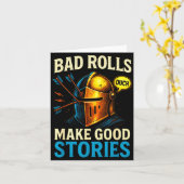 Carte Bad Rolls Make Good Stories - Rpg Gaming Fun  (Fleur jaune)