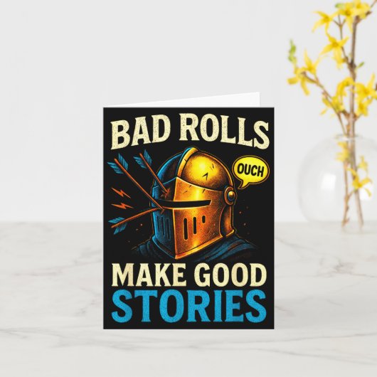 Carte Bad Rolls Make Good Stories - Rpg Gaming Fun  (Fleur jaune)