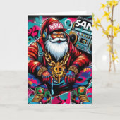 CARTE BAD SANTA CHRISTMAS CARD (Fleur jaune)