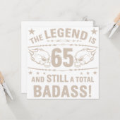 Carte Badass 65e anniversaire (Devant/Arrière en situation)