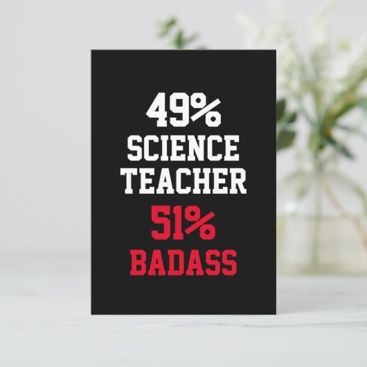 Carte Badass de professeur de sciences (Debout devant)