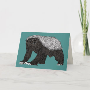 Carte Badass Honey Badger Attitude sans peur Art animal