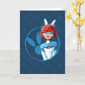 Carte Badge Bleu Bunnyx (Fleur jaune)