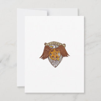 Carte Badge Sheriff Dessin du Bouclier d'aigle américain