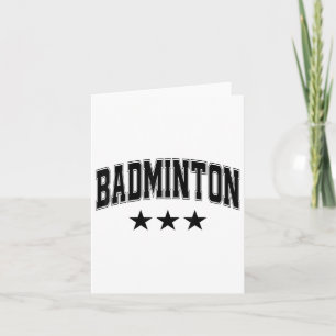 Carte Badminton All Black Stars Clic Retro Varsity Texte