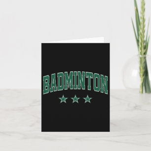 Carte Badminton All Green Stars Clic Retro Varsity Texte