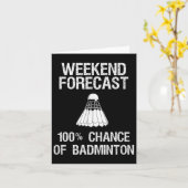 Carte Badminton - Amusant Badminton Weekend Prévision (Fleur jaune)