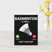 Carte Badminton appelle Badminton Lover Funny Badminton (Fleur jaune)