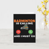 Carte Badminton Appelle Et Je Dois Aller Badminton (Fleur jaune)
