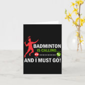 Carte Badminton Appelle Et Je Dois Aller Badminton Playe (Fleur jaune)