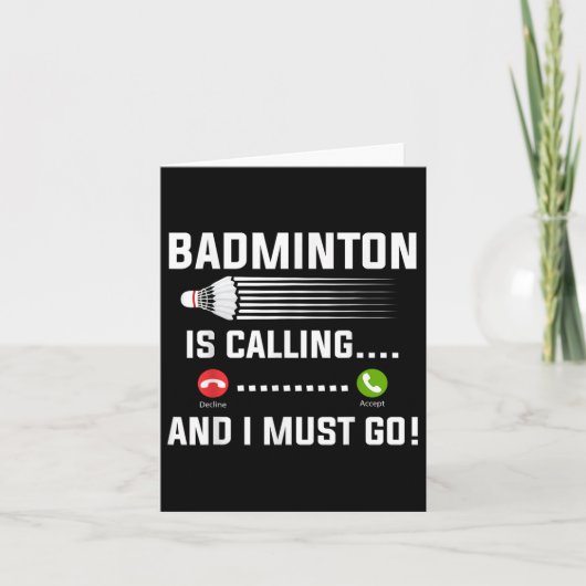 Carte Badminton Appelle Et Je Dois Aller Badminton Playe (Devant)