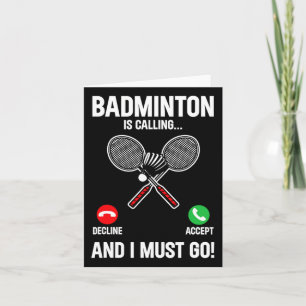 Carte Badminton Appelle Et Je Dois Aller Jouer Sport Sh