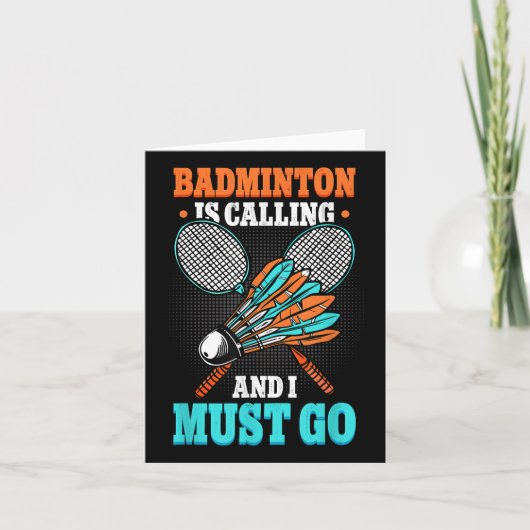 Carte Badminton Appelle Et Je Dois Aller Navette (Devant)