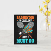 Carte Badminton Appelle Et Je Dois Aller Navette (Fleur jaune)