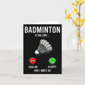 Carte Badminton Appelle Le Déclin Accepter Fun Dit (Fleur jaune)