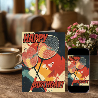 Carte Badminton Birthday Cards