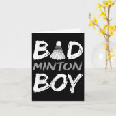 Carte Badminton Boy - Love Badminton Bad Minton Boy Men (Fleur jaune)