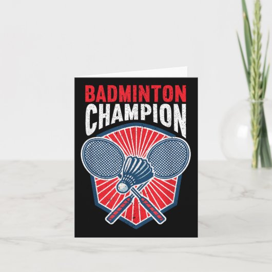 Carte Badminton Champion Funny Badminton (Devant)
