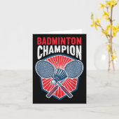 Carte Badminton Champion Funny Badminton (Fleur jaune)
