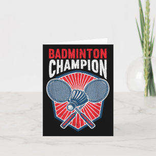 Carte Badminton Champion Funny Badminton