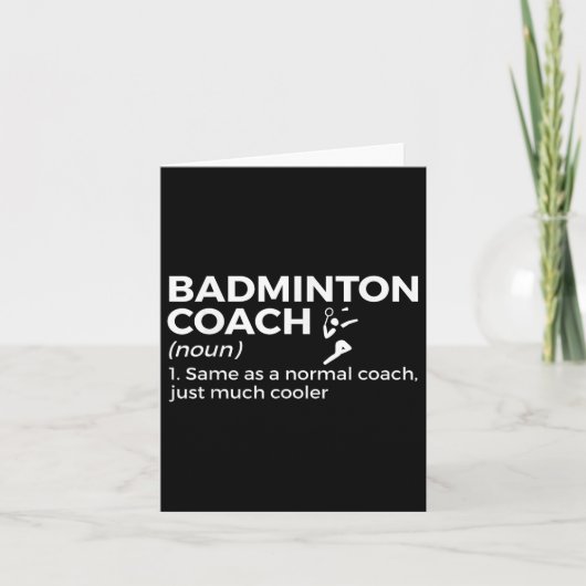 Carte Badminton Coach Définition Drôle Badminton (Devant)