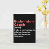 Carte Badminton Coach Définition Funny Trainer Perres ca (Fleur jaune)