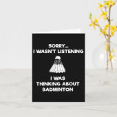 Carte Badminton - Drôle à écouter (Fleur jaune)