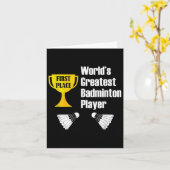 Carte Badminton - Drôle plus grand joueur de badminton (Fleur jaune)