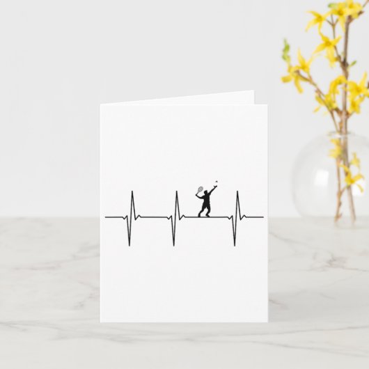 Carte Badminton Ecg Heartbeat Shuttle Pulse Fréquence 1 (Fleur jaune)