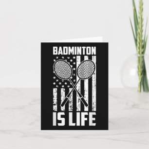 Carte Badminton est la vie - Drapeau américain vintage U