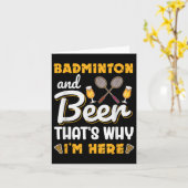 Carte Badminton Et Bière Navette Badminton Lover (Fleur jaune)