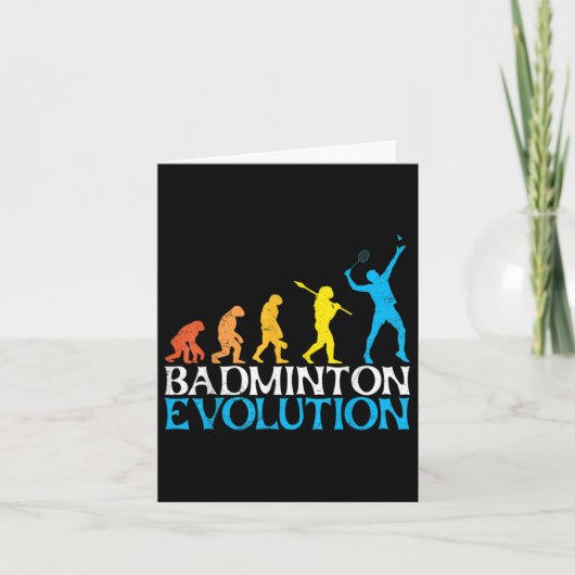 Carte Badminton Evolution Singe Badminton Joueur Badmint (Devant)